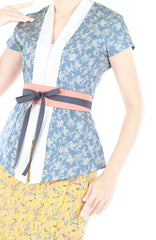 Silver Courtyard Mei Kebaya with Obi Belt