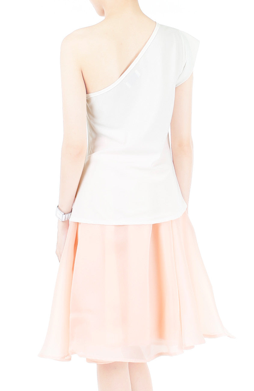 Smitten by Love One Shoulder Top - White
