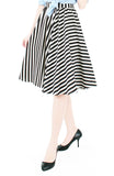 Smitten by Stripes 50s Flare Skirt - Black