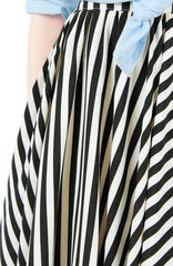 Smitten by Stripes 50s Flare Skirt - Black