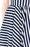 Smitten by Stripes 50s Flare Skirt - Midnight Blue