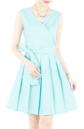 Snowflake Spots Two-way Flare Dress - Tiffany Blue