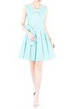 Snowflake Spots Two-way Flare Dress - Tiffany Blue