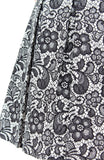 Sophisticated Specialty Lace Flare Dress with Short Sleeves - Black