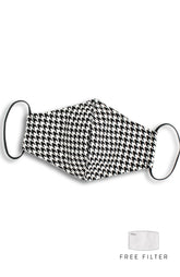 Sophisticated Houndstooth Pure Cotton Face Mask
