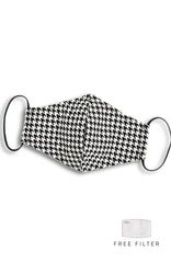 Sophisticated Houndstooth Pure Cotton Face Mask