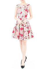 Spring Camellias Floral Flare Dress