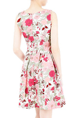 Spring Camellias Floral Flare Dress