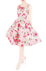 Spring Camellias Floral Flare Midi Dress
