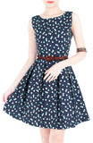 Spring Daisies & Confetti Flare Dress - Mint