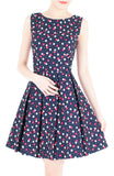 Spring Daisies & Confetti Flare Dress - Pink