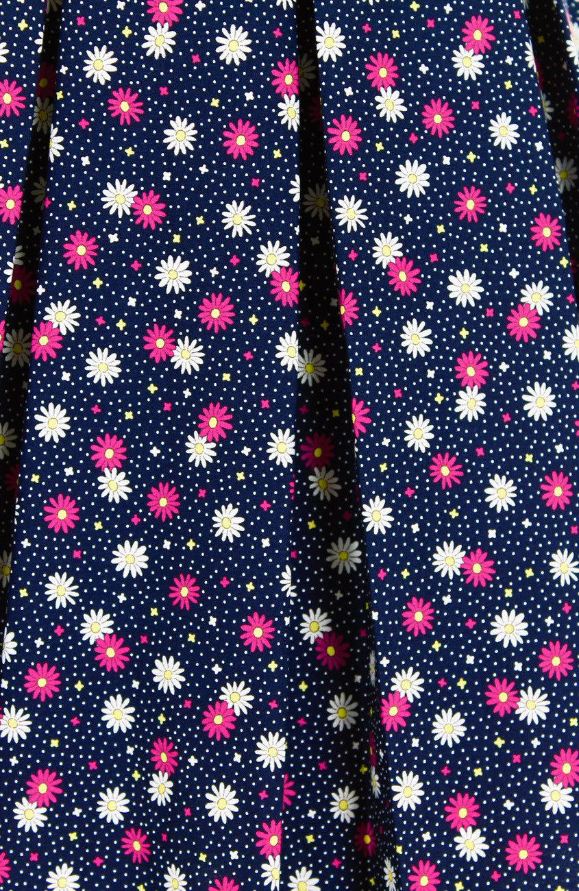 Spring Daisies & Confetti Flare Dress - Pink