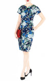 Spring Camellias Jeane Dress - Bluebell