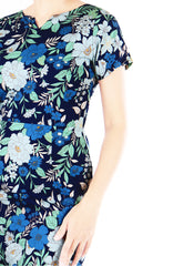 Spring Camellias Jeane Dress - Bluebell