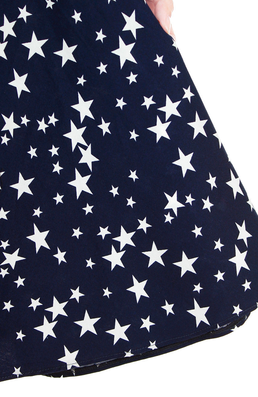 Starry, Starry Night Flare Midi Dress - Midnight Blue
