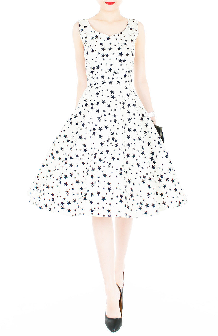 Starry, Starry Night Flare Midi Dress - White