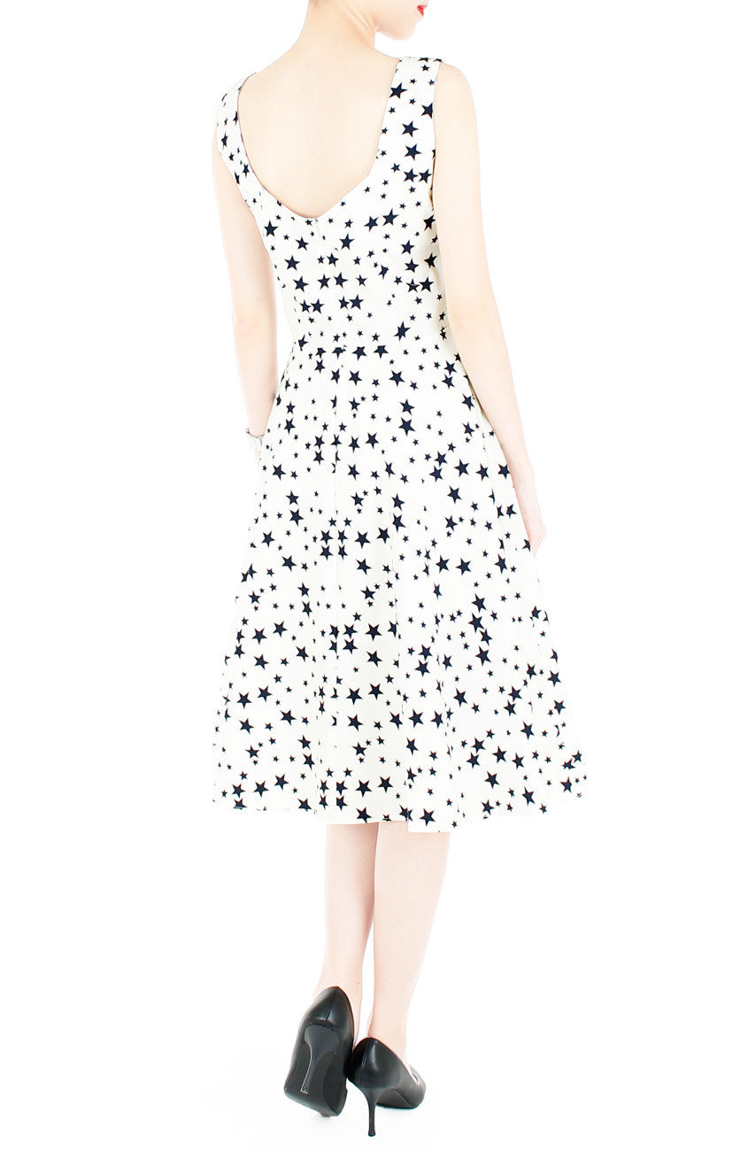 Starry, Starry Night Flare Midi Dress - White