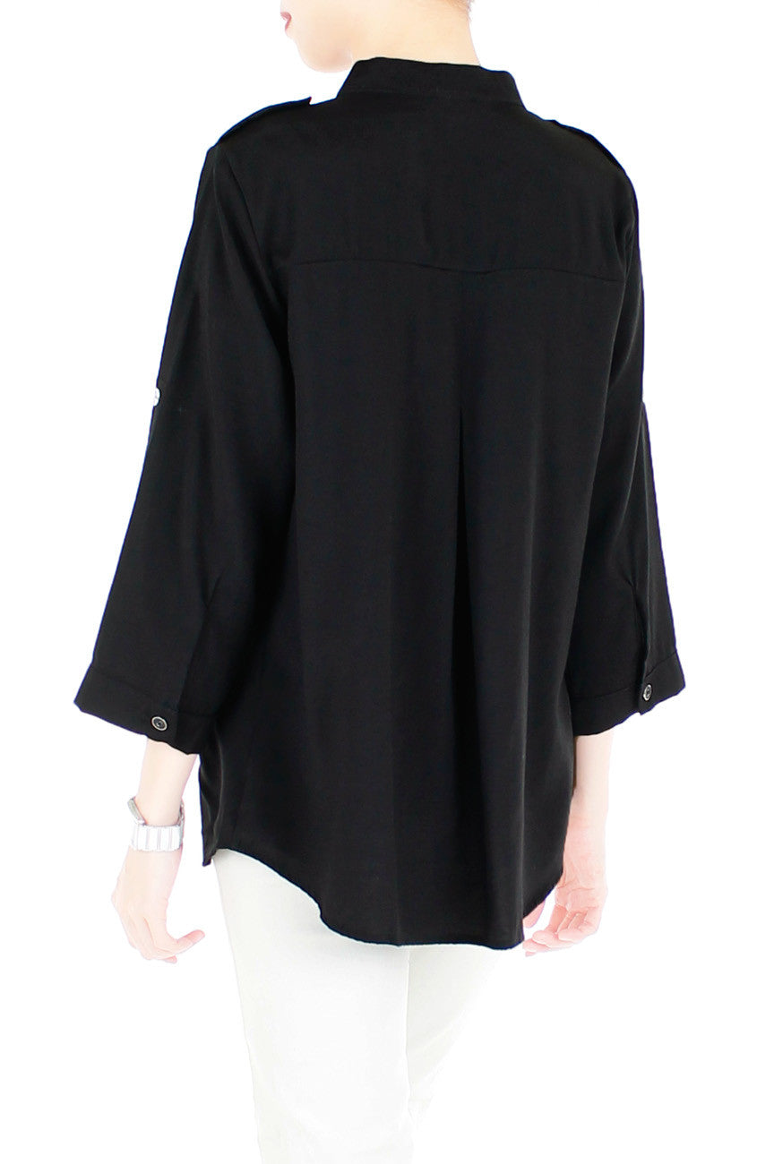 Stay Classic Utility Blouse - Black