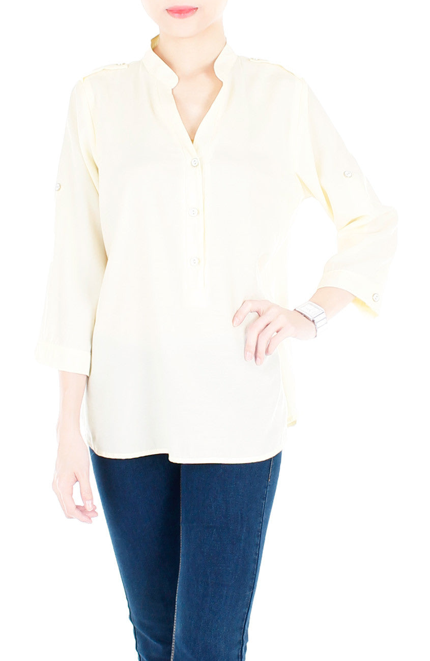 Stay Classic Utility Blouse - Vanilla