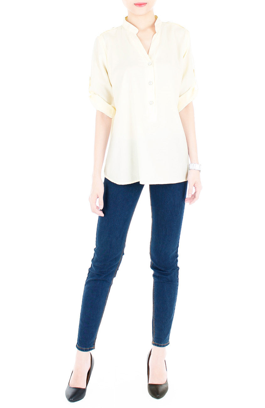 Stay Classic Utility Blouse - Vanilla