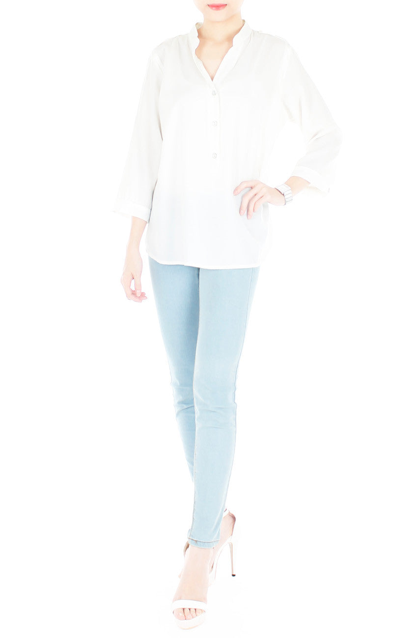 Stay Classic Utility Blouse - White