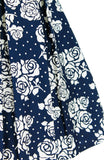 Steal The Rose Show Flare Dress - Dark Blue