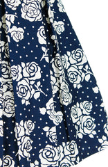 Steal The Rose Show Flare Dress - Dark Blue