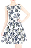 Steal The Rose Show Flare Dress - White