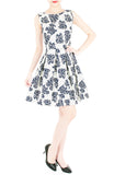 Steal The Rose Show Flare Dress - White