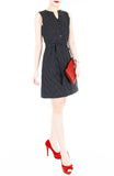 Style Spotted A-line Button Down Dress