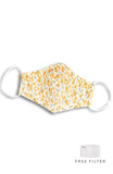 Sunset Orange Florets Pure Cotton Face Mask