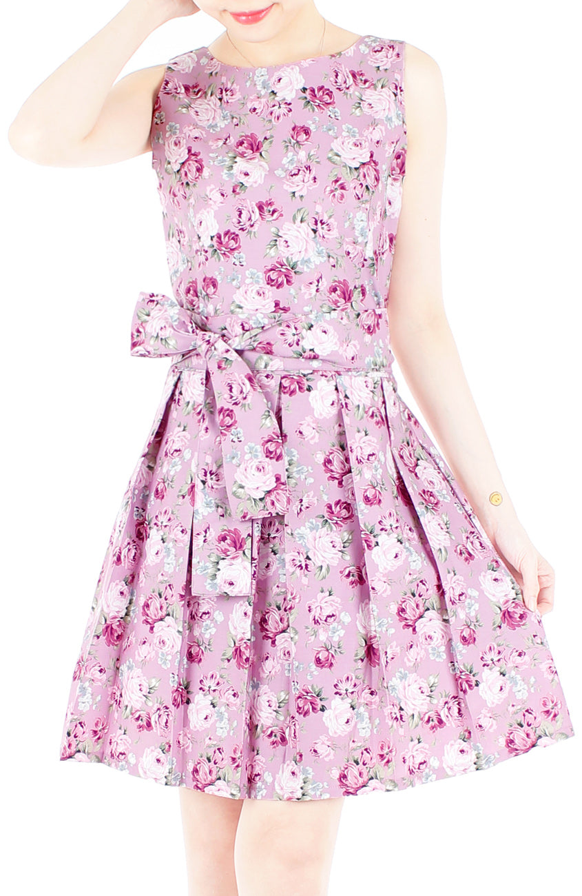 Sweet Rose Mauve Two-way Flare Dress