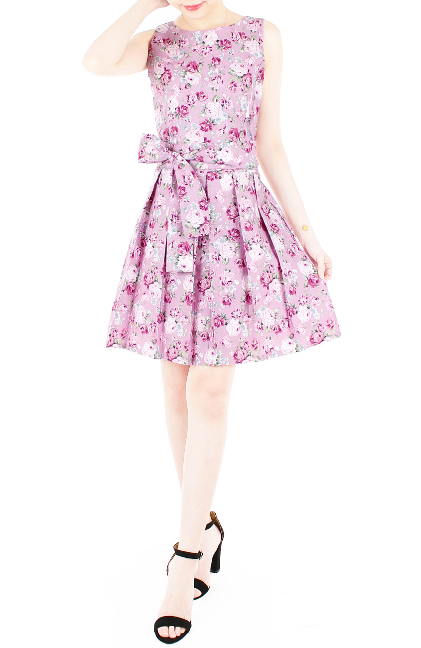 Sweet Rose Mauve Two-way Flare Dress