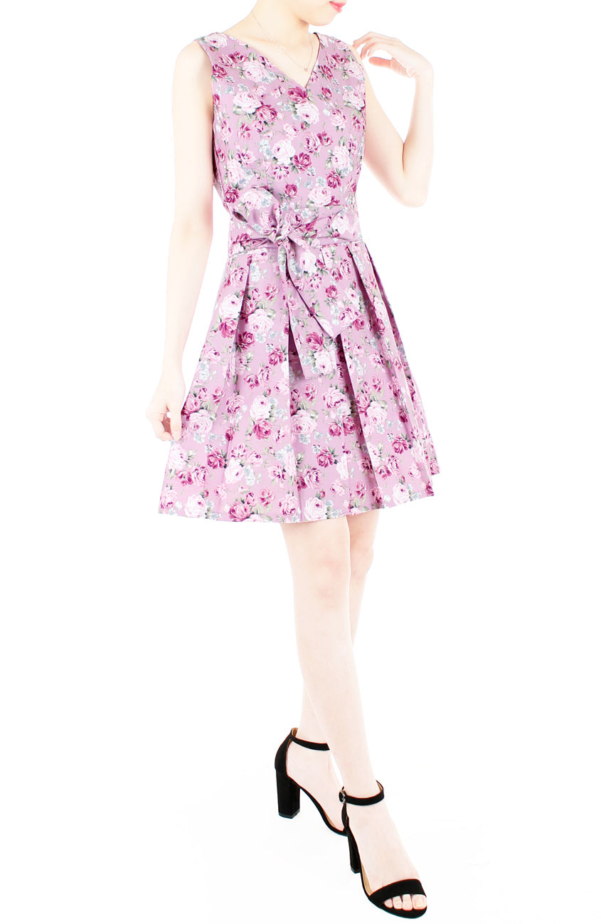 Sweet Rose Mauve Two-way Flare Dress
