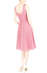 Sweetest Vine Blooms Flare Midi Dress - Vintage Red