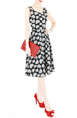 Sweetheart Bouquets Flare Midi Dress