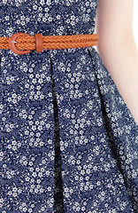 Swirling Sakura Flare Dress with Short Sleeves