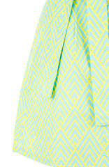 Takayama Japanese Print A-Line Button Down Dress - Turquoise