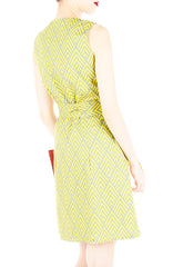 Takayama Japanese Print A-Line Button Down Dress - Yellow