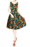 Take on Tropical Flare Midi Dress
