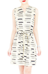 The Mighty Pen A-Line Button Down Dress - Cream