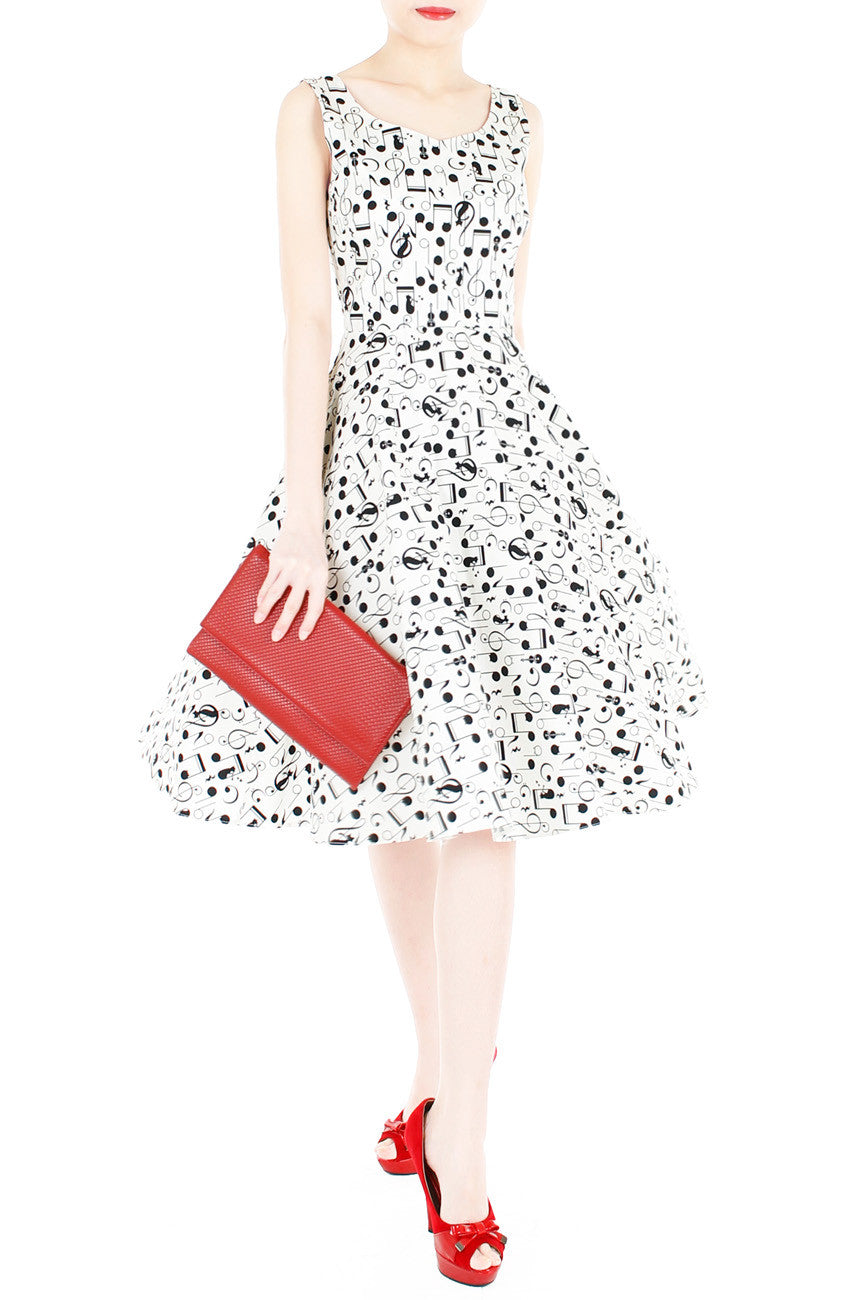 The ‘Muzika’ Notes Midi Flare Dress