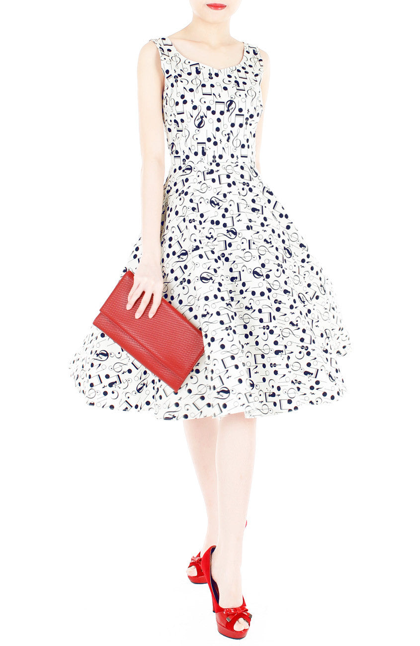 The ‘Muzika’ Notes Midi Flare Dress