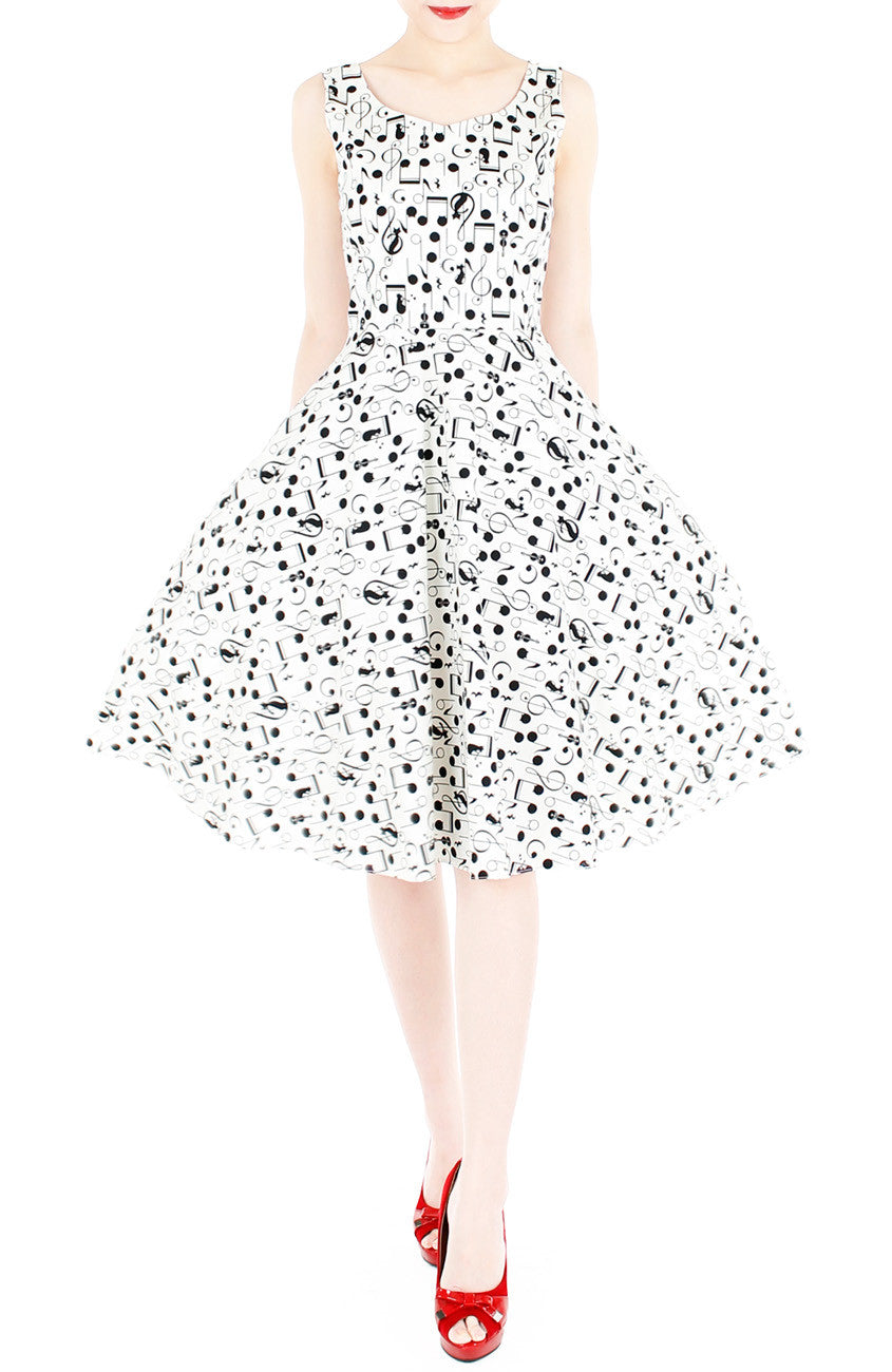 The ‘Muzika’ Notes Midi Flare Dress