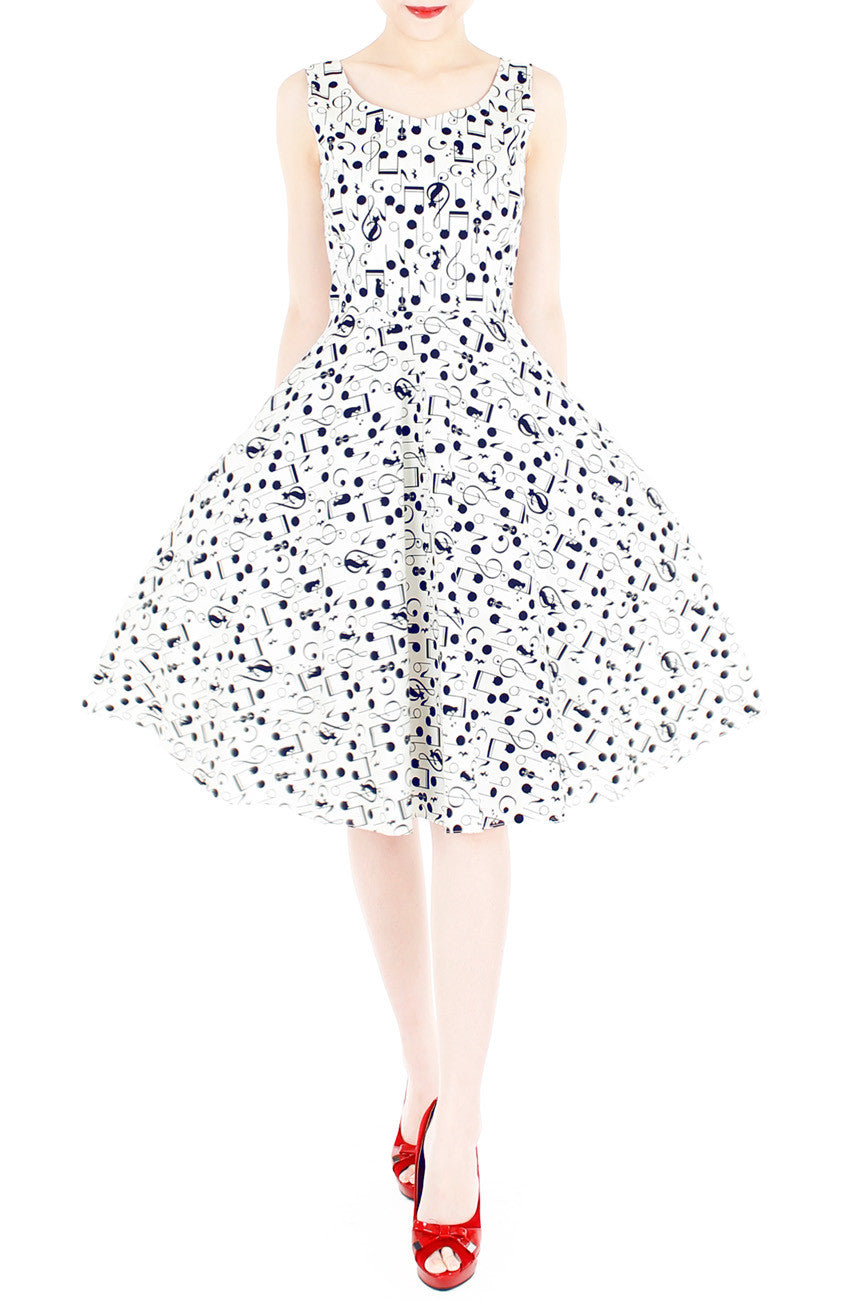 The ‘Muzika’ Notes Midi Flare Dress