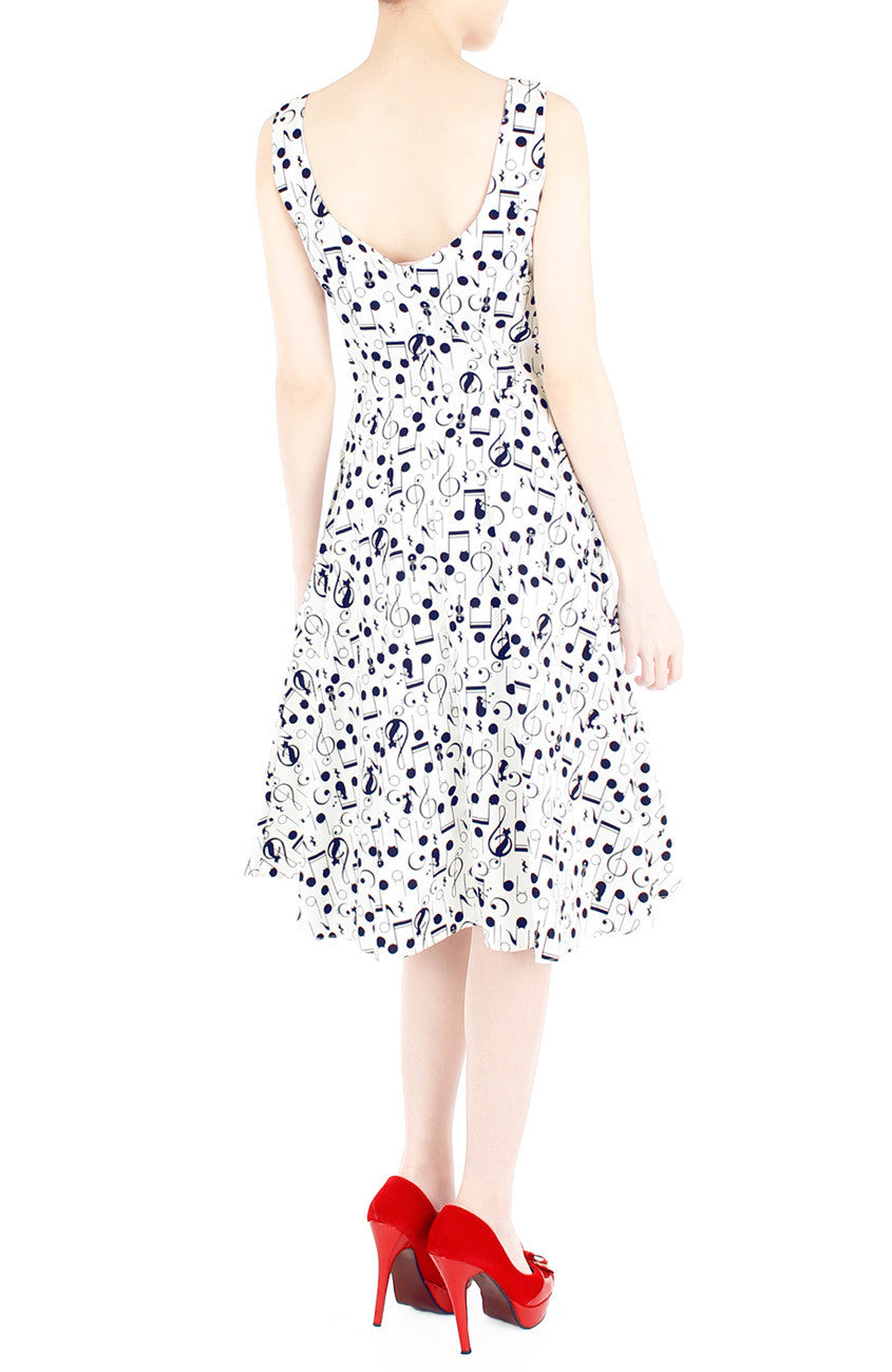 The ‘Muzika’ Notes Midi Flare Dress