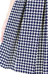 The Timeless Houndstooth Flare Dress - Dark Blue
