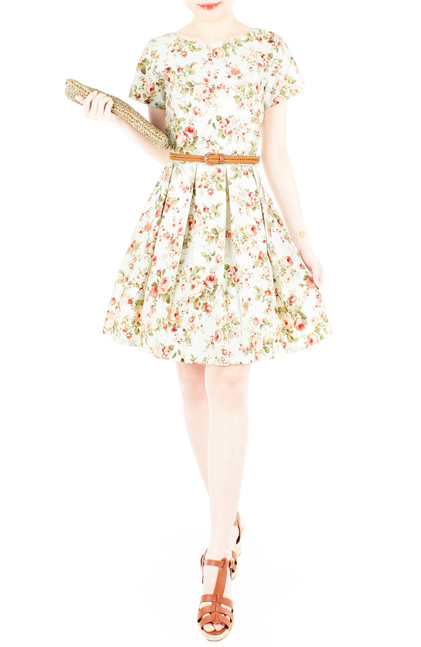 Thoughtful Teatime Flare Dress with Short Sleeves