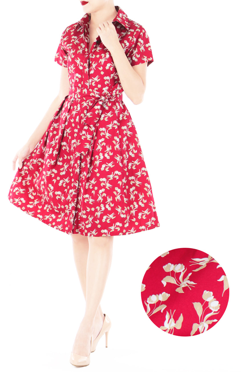 Timeless Tulip Anna Shirtdress – Apple Red