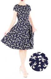 Timeless Tulip Flare Tea Dress - Night Blue